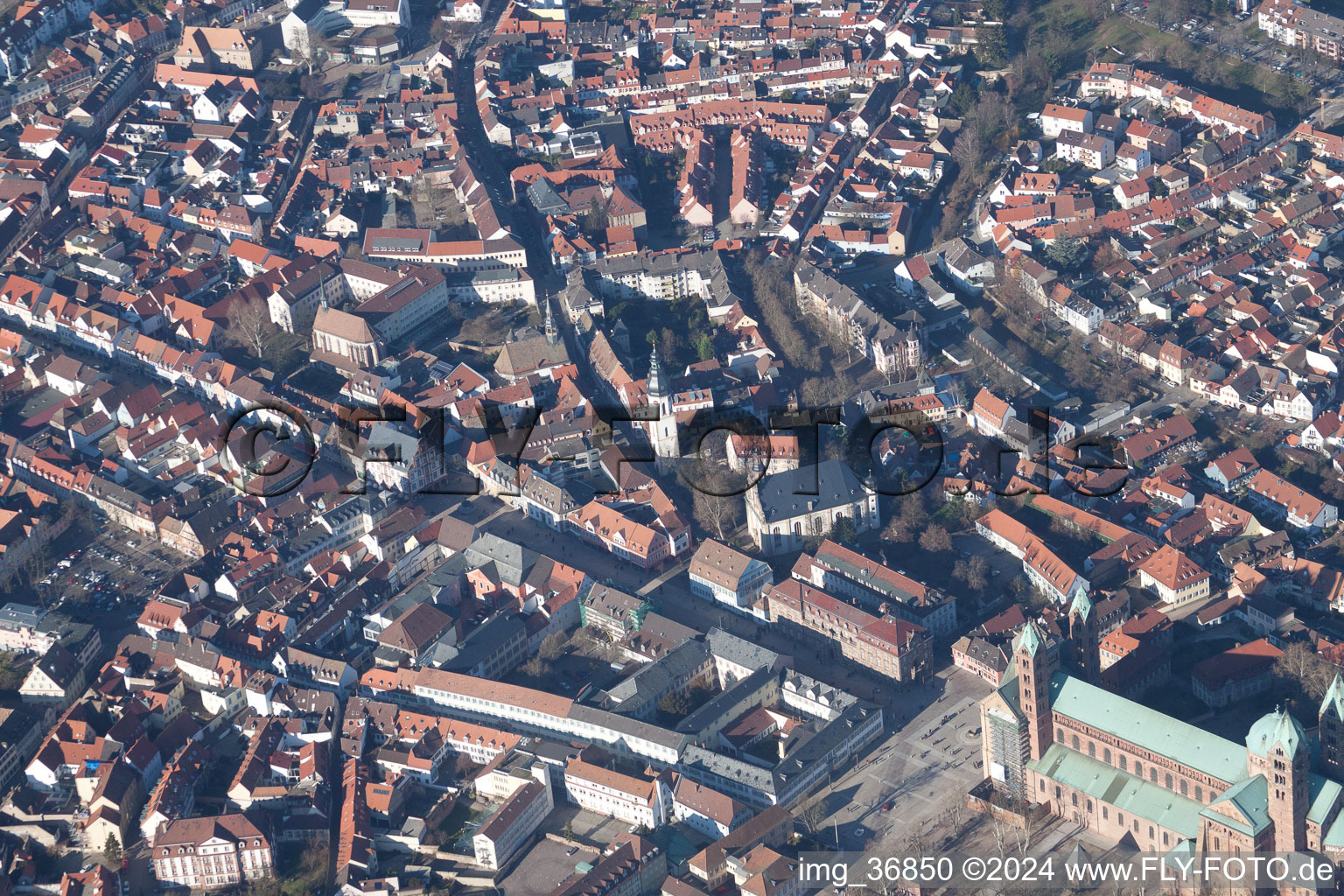 Speyer in the state Rhineland-Palatinate, Germany from the plane