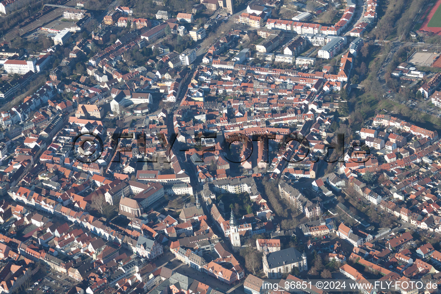 Bird's eye view of Speyer in the state Rhineland-Palatinate, Germany