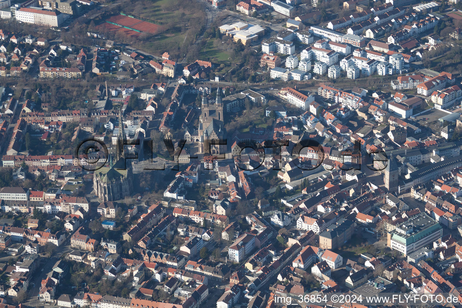 Drone image of Speyer in the state Rhineland-Palatinate, Germany