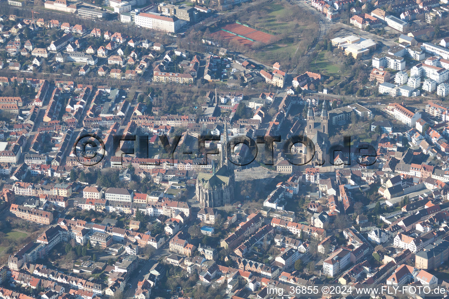 Speyer in the state Rhineland-Palatinate, Germany from the drone perspective