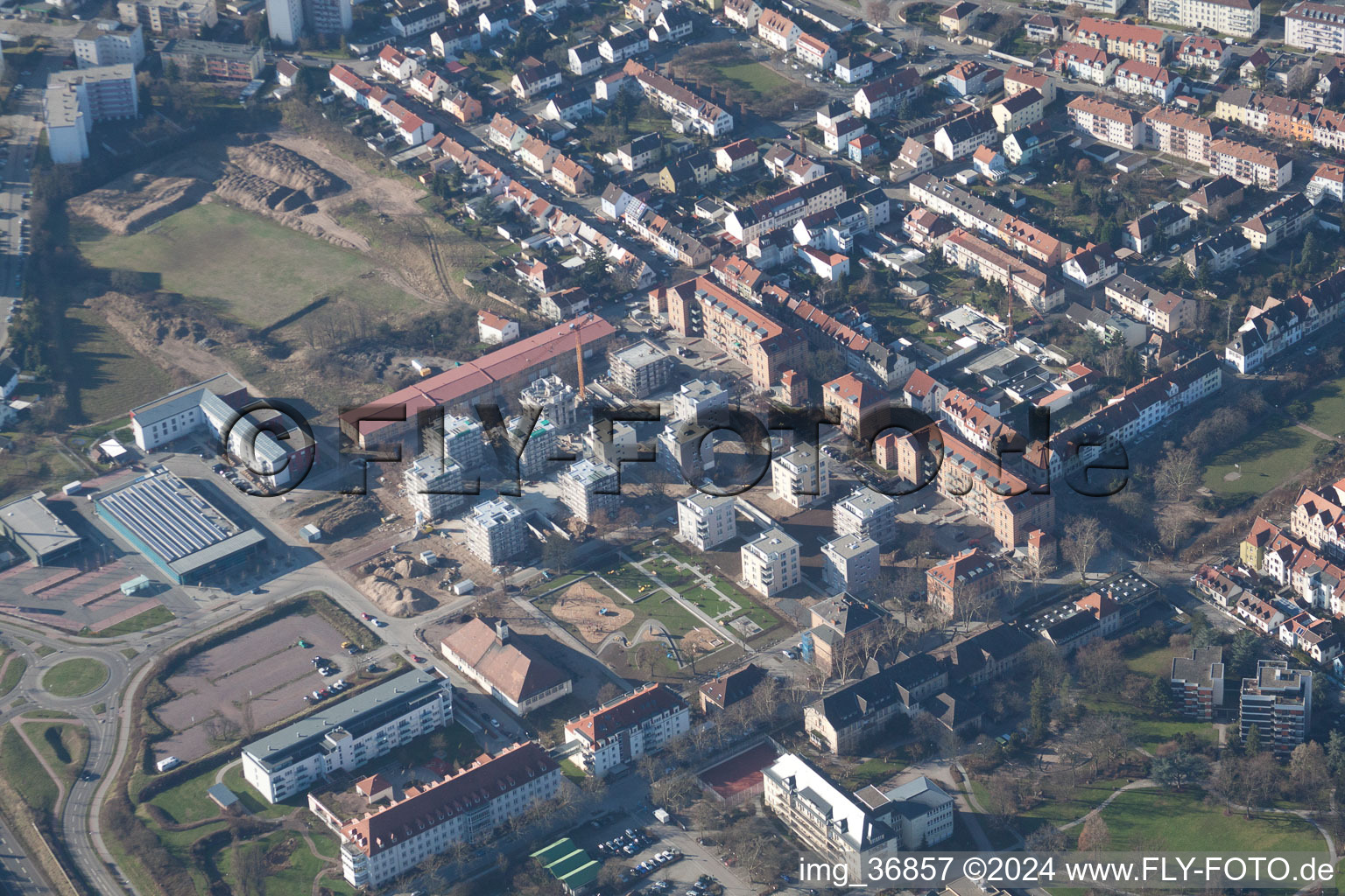 Speyer in the state Rhineland-Palatinate, Germany seen from a drone