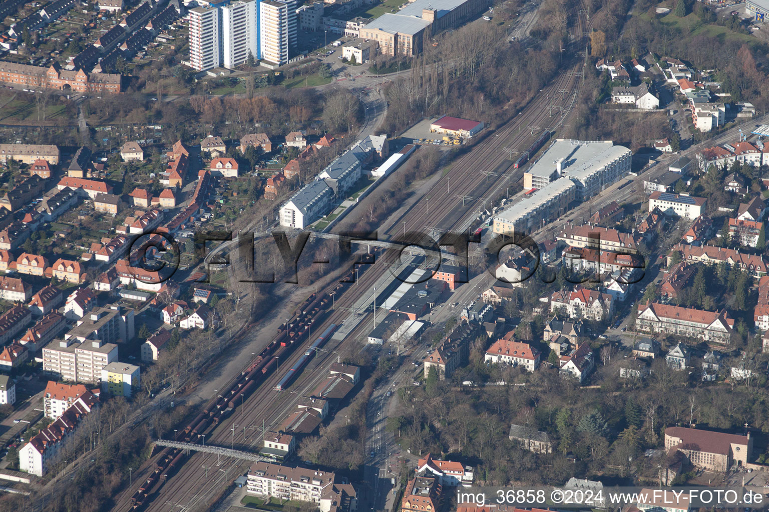 Aerial view of Speyer in the state Rhineland-Palatinate, Germany