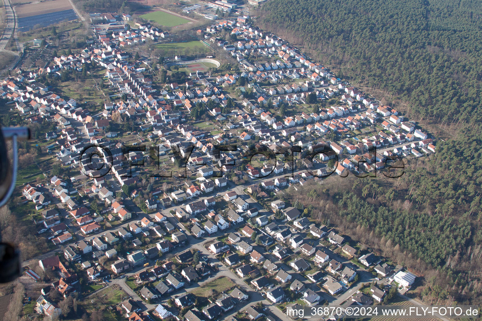 Drone image of Dudenhofen in the state Rhineland-Palatinate, Germany