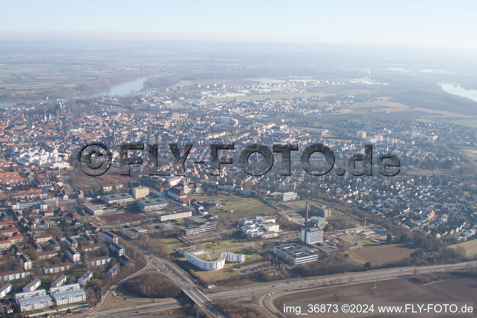 Bird's eye view of Speyer in the state Rhineland-Palatinate, Germany