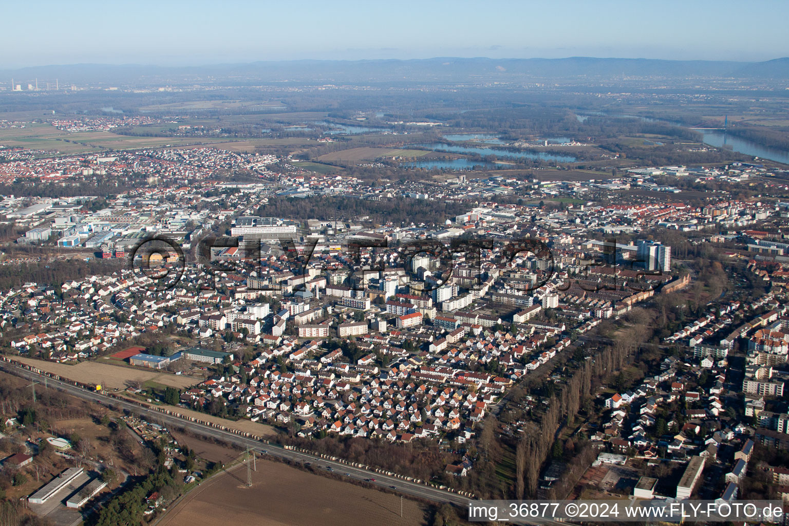 Drone recording of Speyer in the state Rhineland-Palatinate, Germany