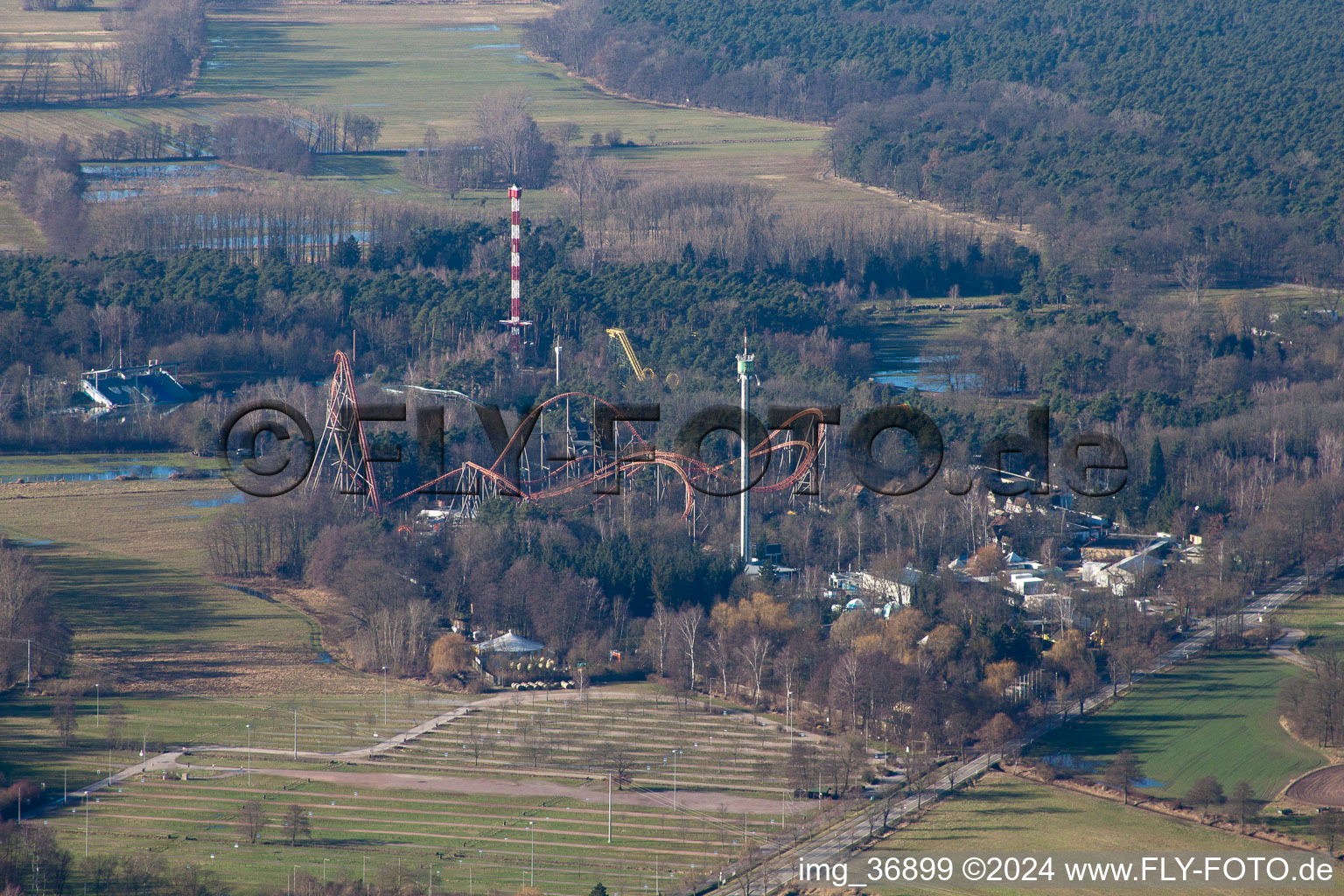 Holiday Park in Haßloch in the state Rhineland-Palatinate, Germany from above