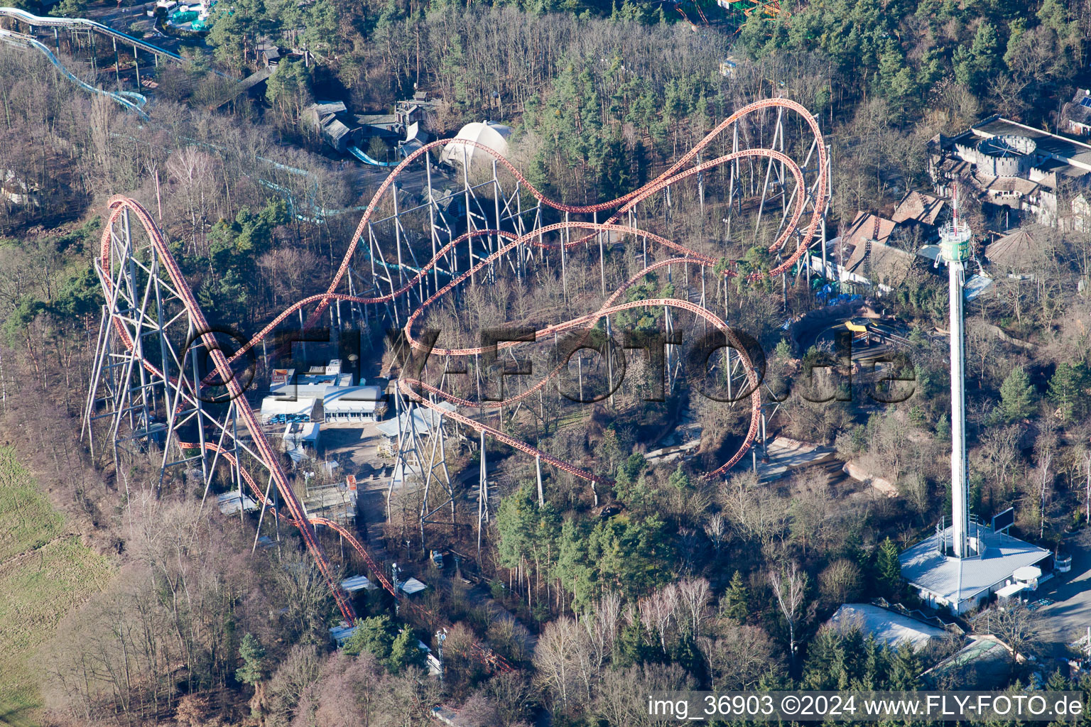 Bird's eye view of Holiday Park in Haßloch in the state Rhineland-Palatinate, Germany