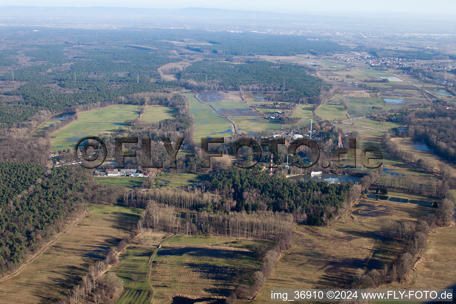 Drone image of Holiday Park in Haßloch in the state Rhineland-Palatinate, Germany