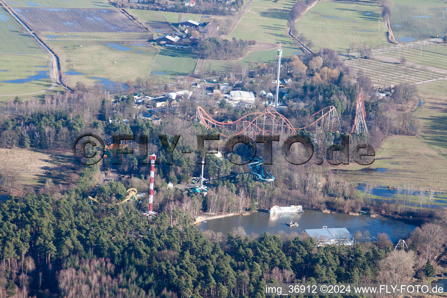 Holiday Park in Haßloch in the state Rhineland-Palatinate, Germany from the drone perspective