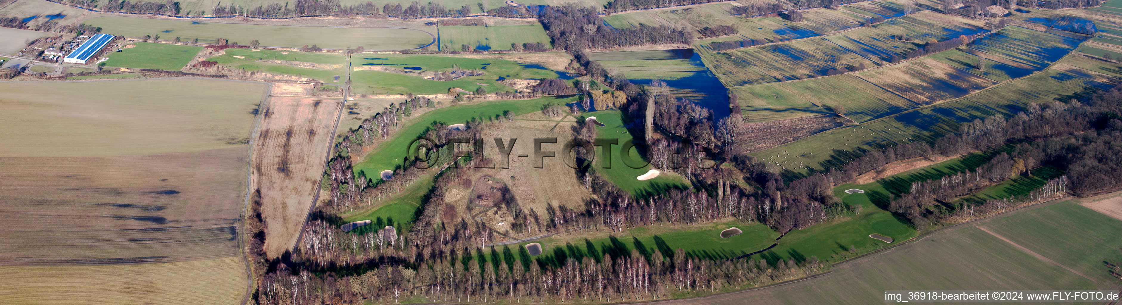 Panoramic perspective Grounds of the Golf course at Golf-Club Pfalz in the district Geinsheim in Neustadt an der Weinstrasse in the state Rhineland-Palatinate, Germany