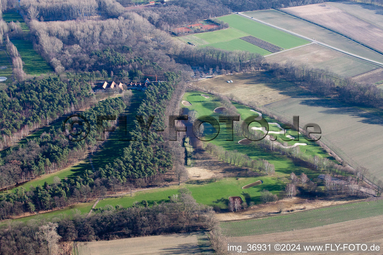 Golf Club Pfalz Neustadt ad Weinstraße eV in the district Geinsheim in Neustadt an der Weinstraße in the state Rhineland-Palatinate, Germany viewn from the air