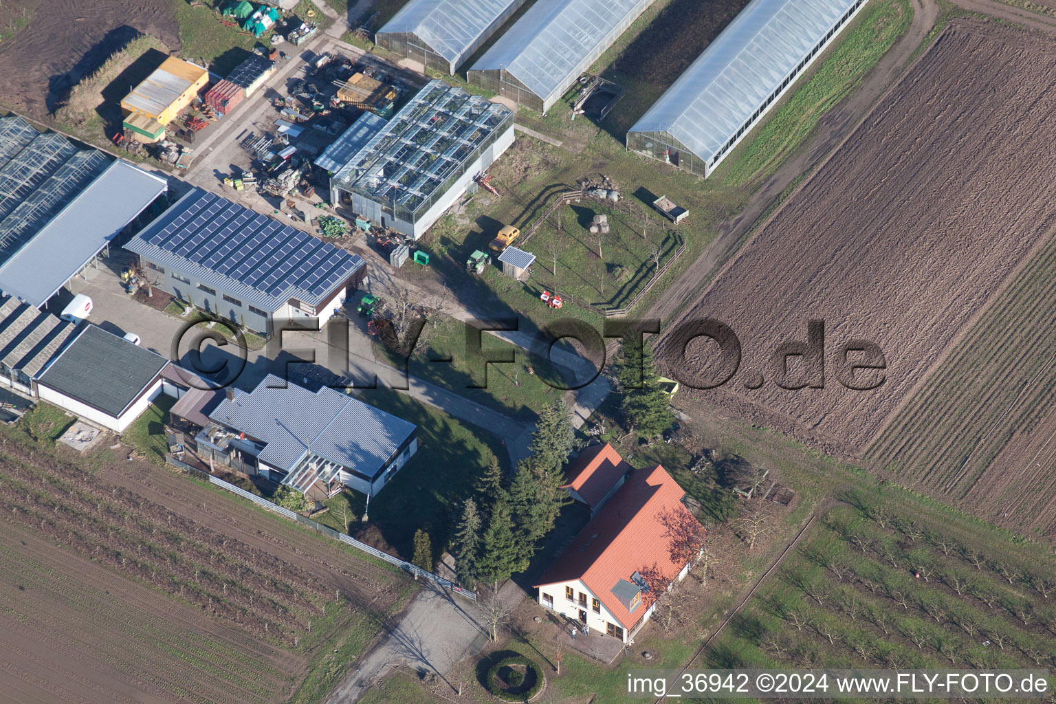 Gommersheim in the state Rhineland-Palatinate, Germany seen from a drone