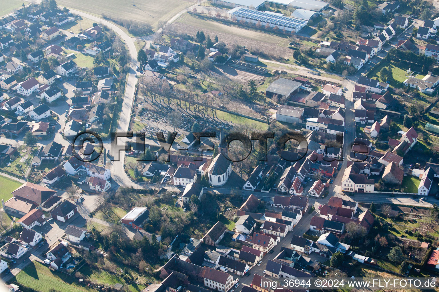 Aerial photograpy of Gommersheim in the state Rhineland-Palatinate, Germany