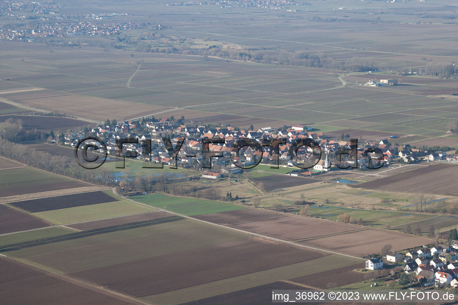 Aerial photograpy of Altdorf in the state Rhineland-Palatinate, Germany