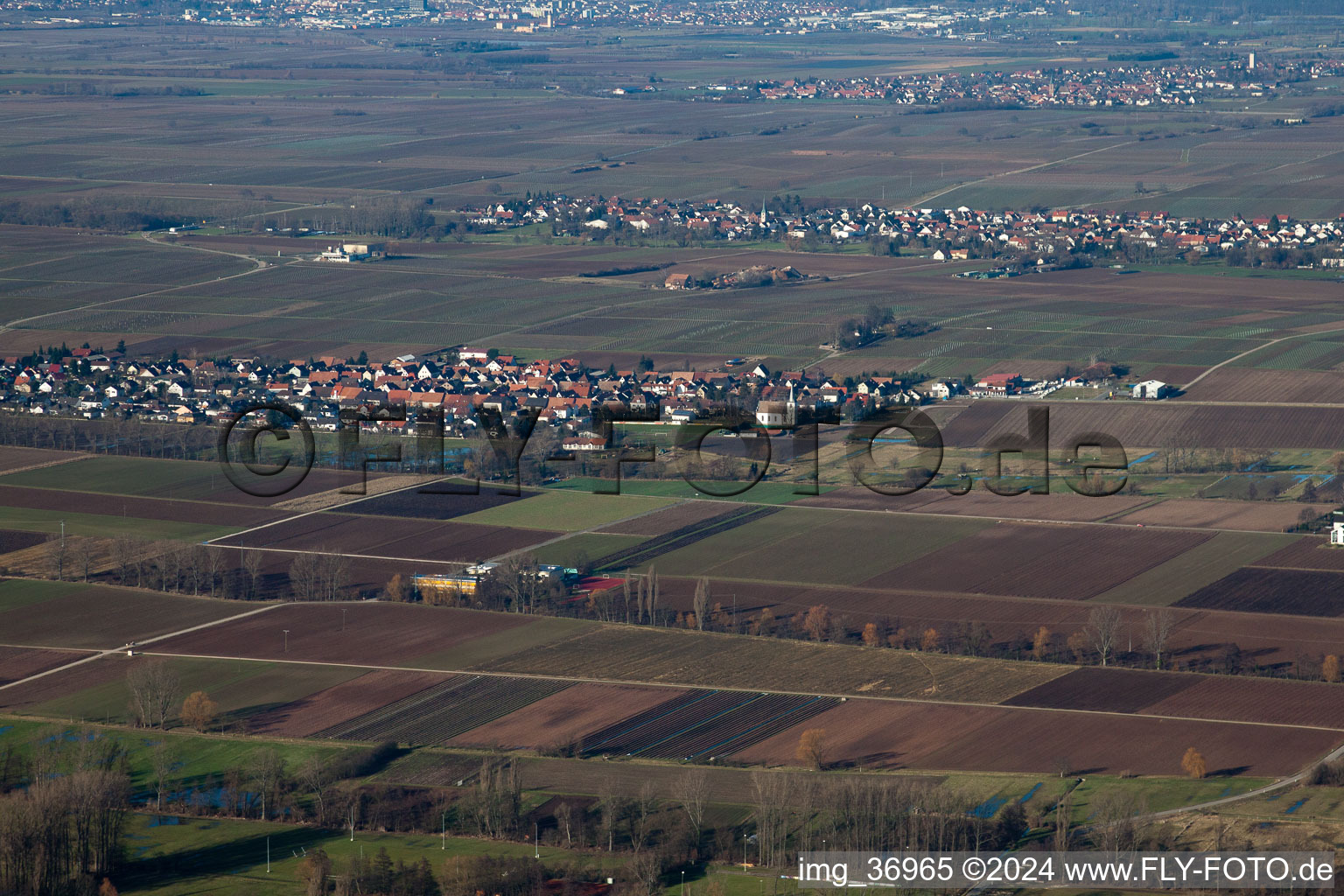 Oblique view of Altdorf in the state Rhineland-Palatinate, Germany