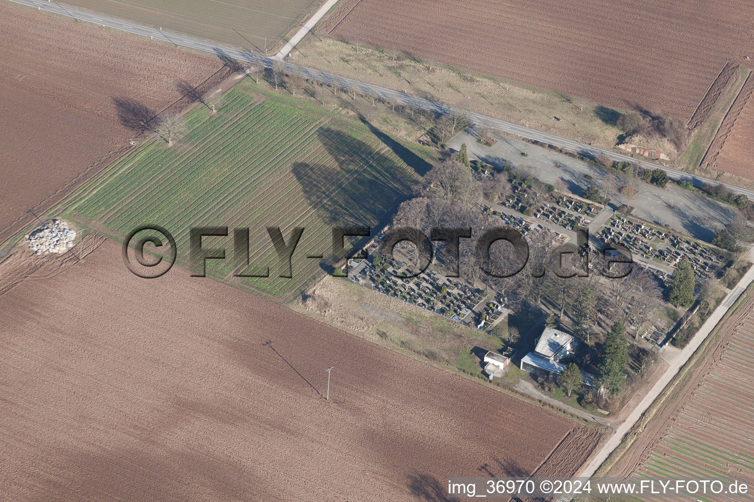 Zeiskam in the state Rhineland-Palatinate, Germany from the plane