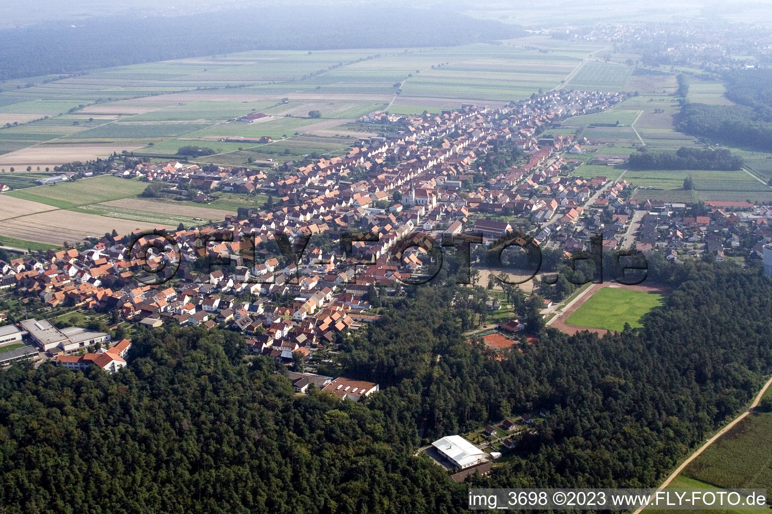 Hatzenbühl in the state Rhineland-Palatinate, Germany out of the air