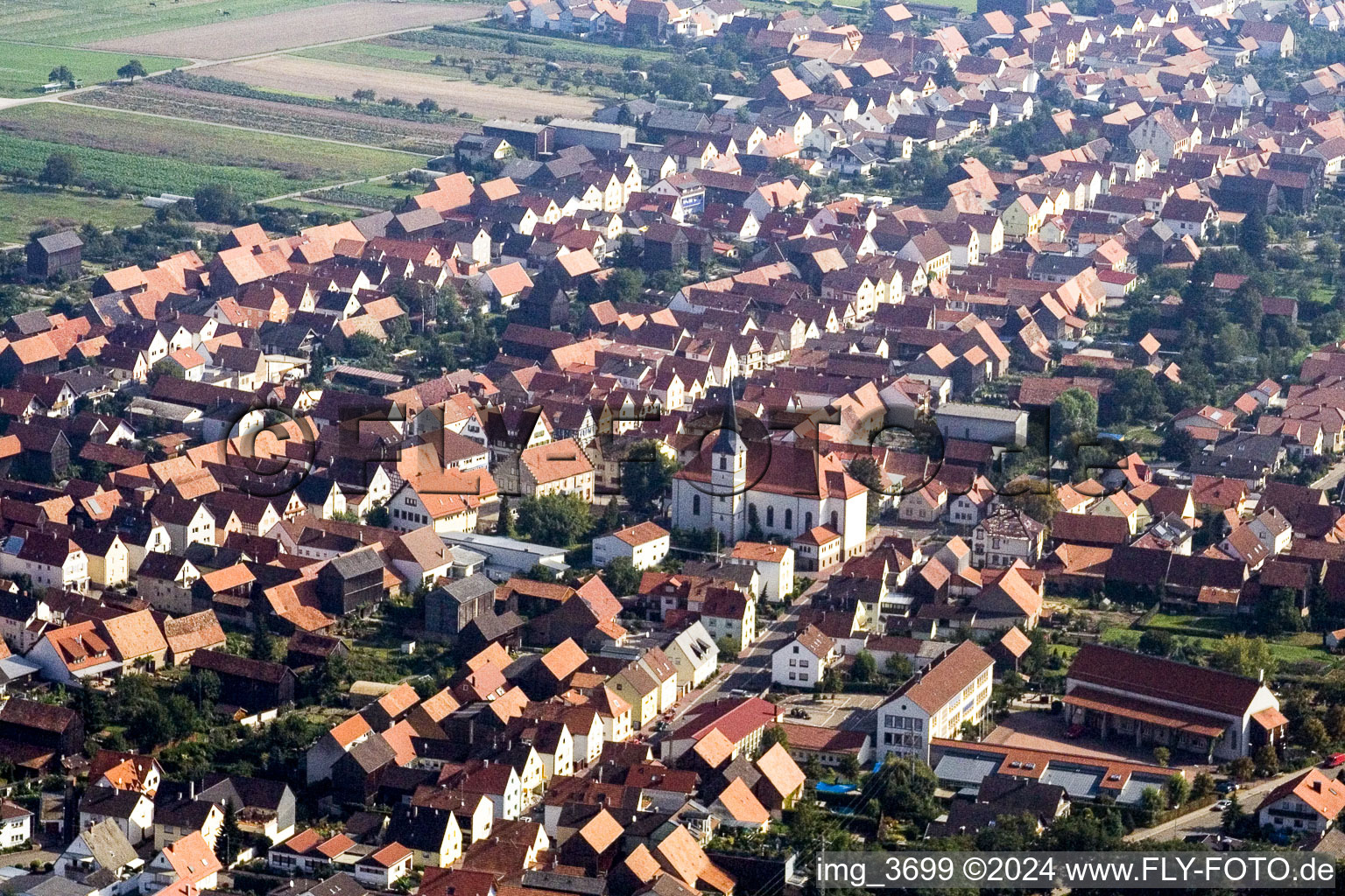 Hatzenbühl in the state Rhineland-Palatinate, Germany seen from above