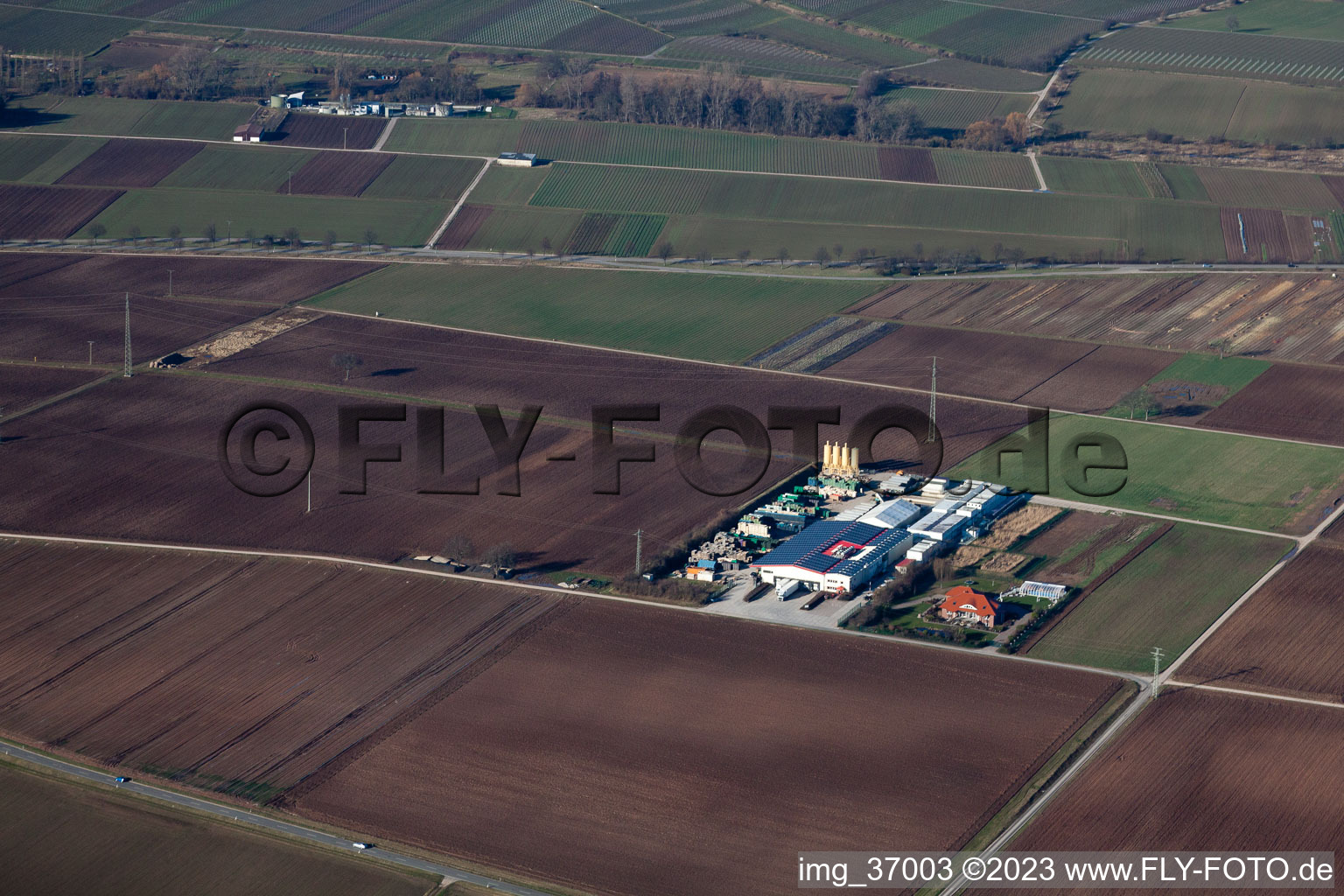 Aerial photograpy of Hortulanushof in Zeiskam in the state Rhineland-Palatinate, Germany