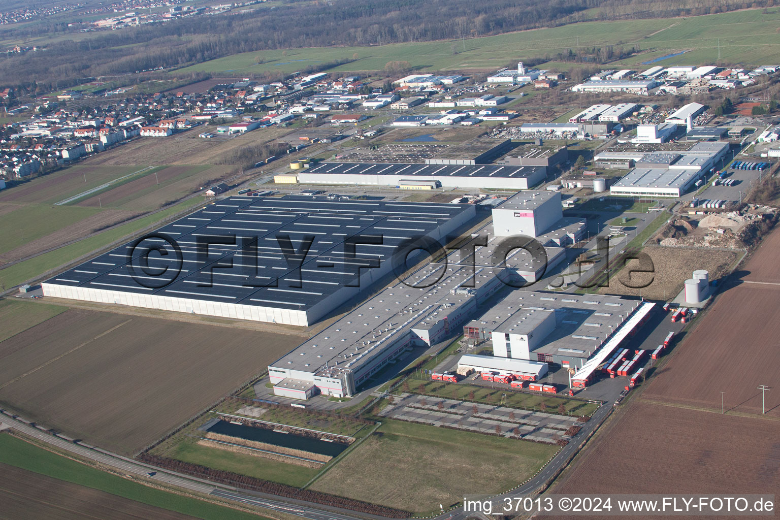 Aerial photograpy of Offenbach an der Queich in the state Rhineland-Palatinate, Germany