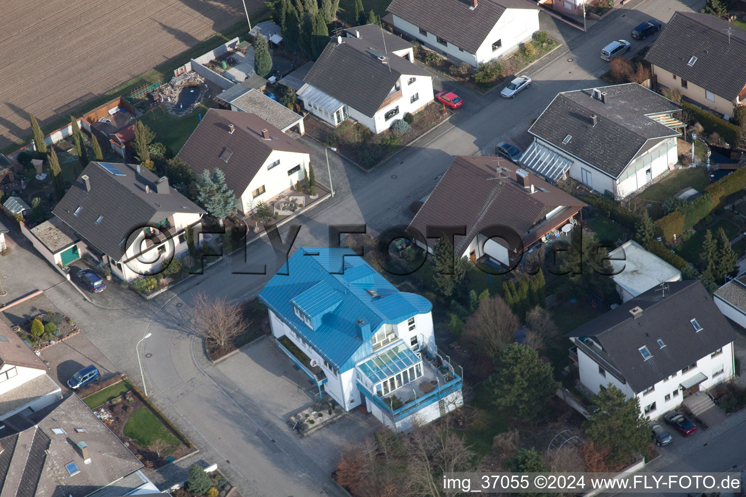 Aerial photograpy of Palatinate Pharmacy in Kuhardt in the state Rhineland-Palatinate, Germany