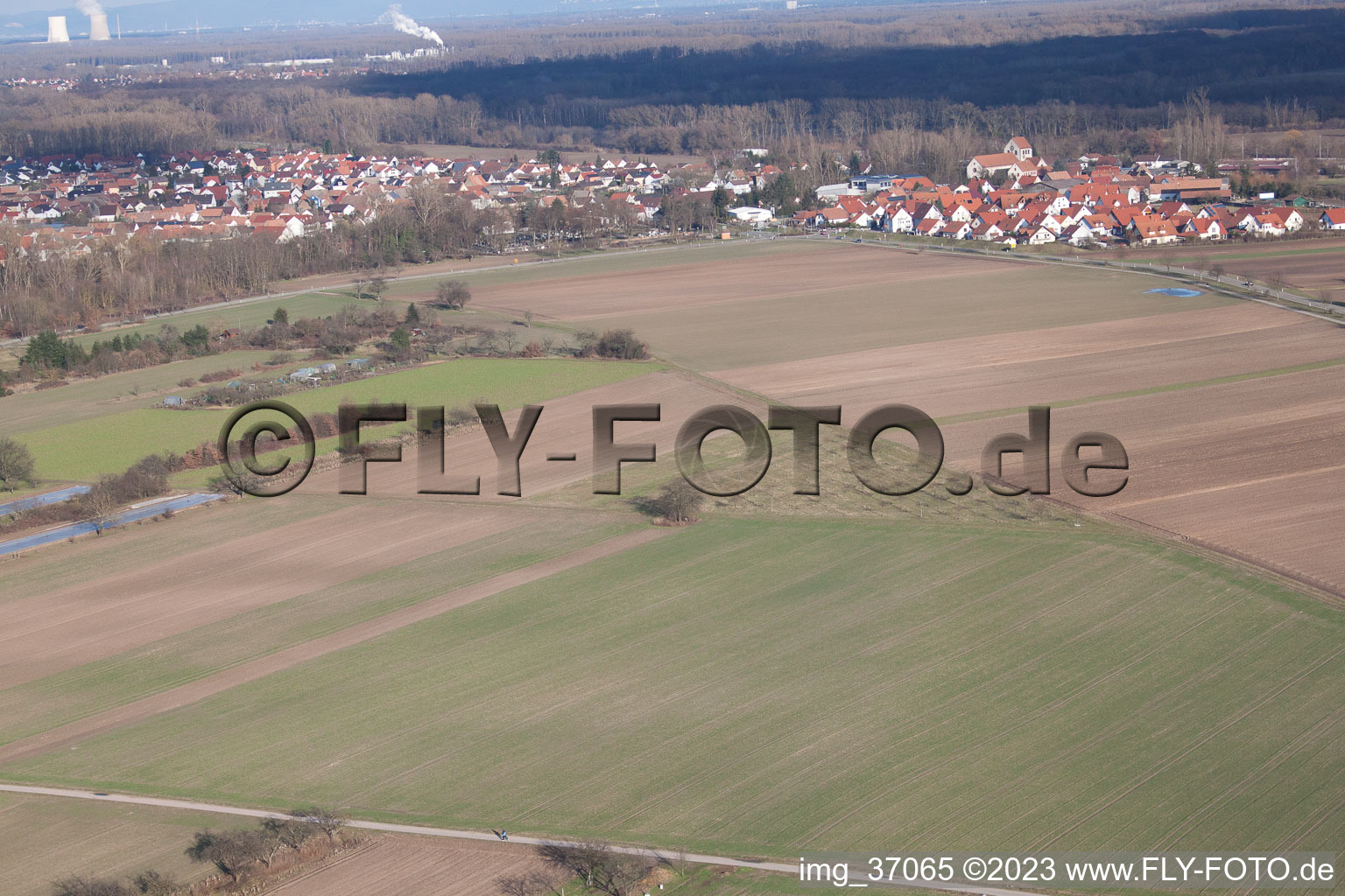 Aerial view of Hördt in the state Rhineland-Palatinate, Germany
