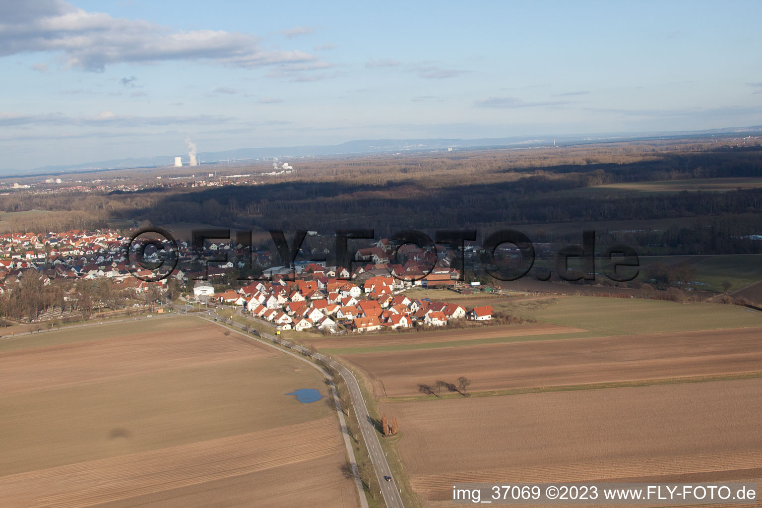 Aerial photograpy of Hördt in the state Rhineland-Palatinate, Germany