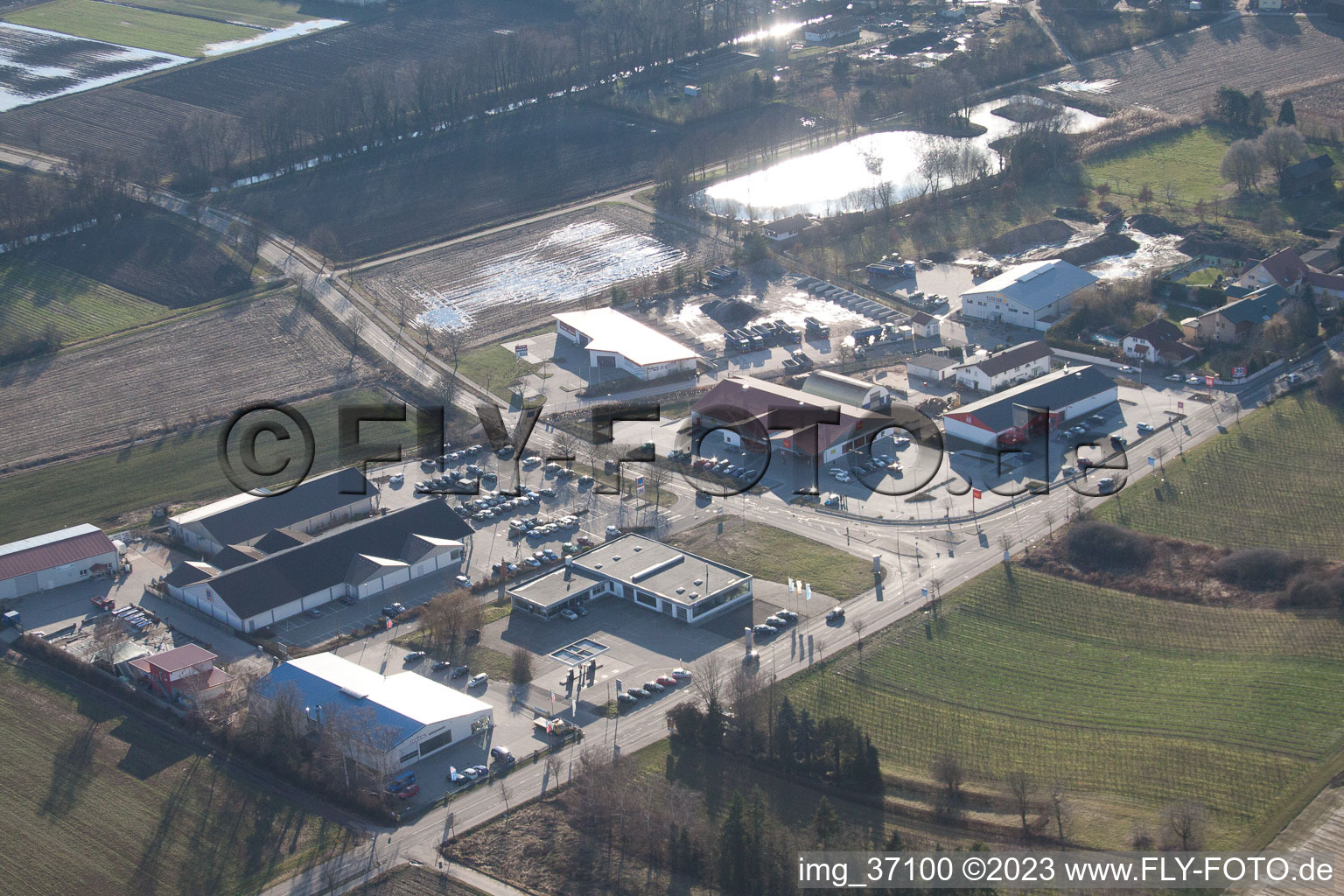 District Herxheim in Herxheim bei Landau in the state Rhineland-Palatinate, Germany viewn from the air