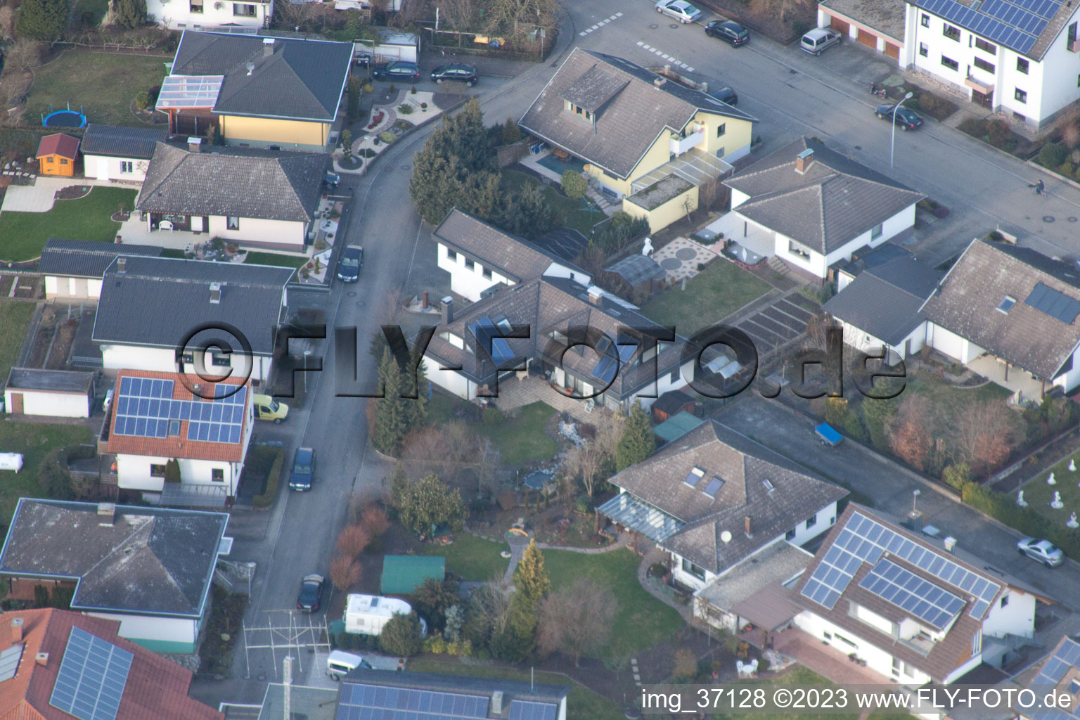 Aerial photograpy of SW in the district Herxheim in Herxheim bei Landau in the state Rhineland-Palatinate, Germany