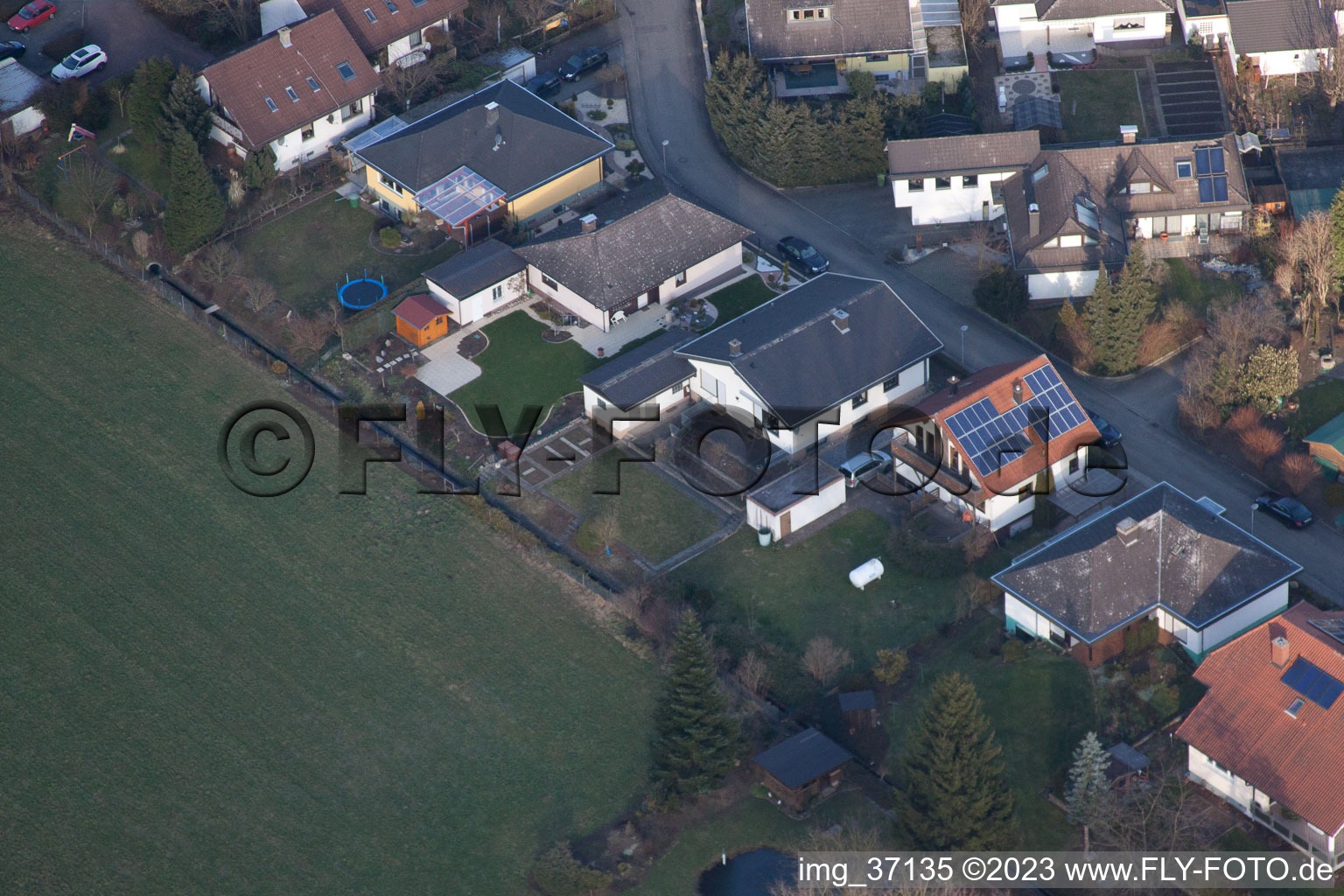 SW in the district Herxheim in Herxheim bei Landau in the state Rhineland-Palatinate, Germany seen from above