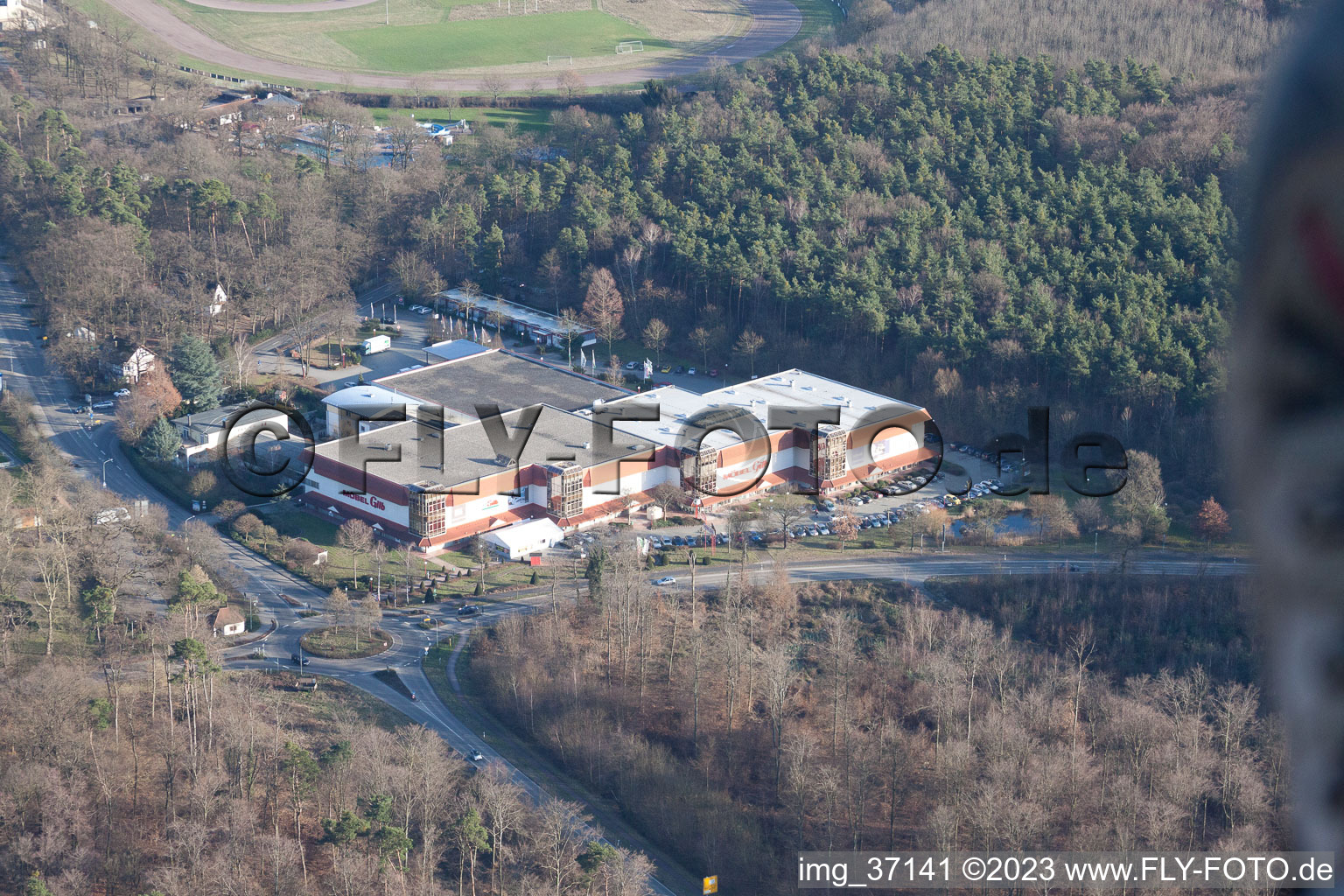 Drone image of SW in the district Herxheim in Herxheim bei Landau in the state Rhineland-Palatinate, Germany