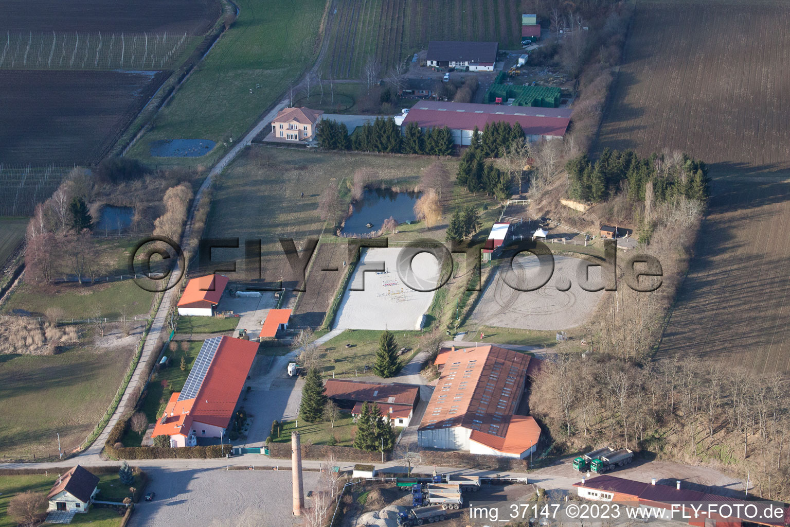 District Herxheim in Herxheim bei Landau in the state Rhineland-Palatinate, Germany from a drone