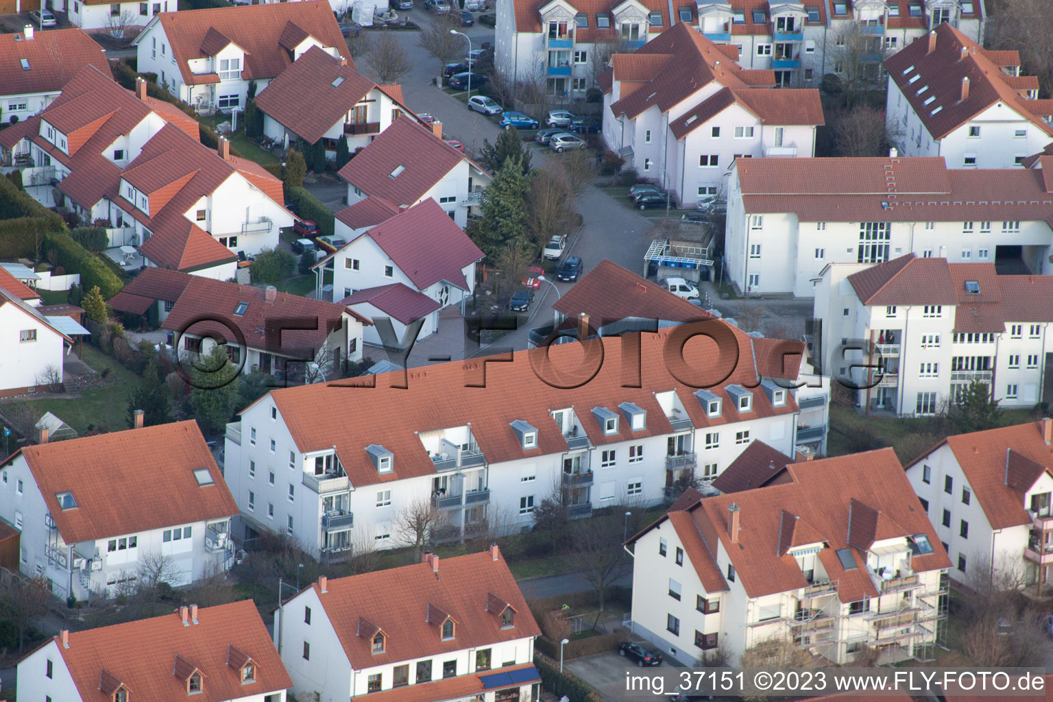 Aerial photograpy of NW in the district Herxheim in Herxheim bei Landau in the state Rhineland-Palatinate, Germany