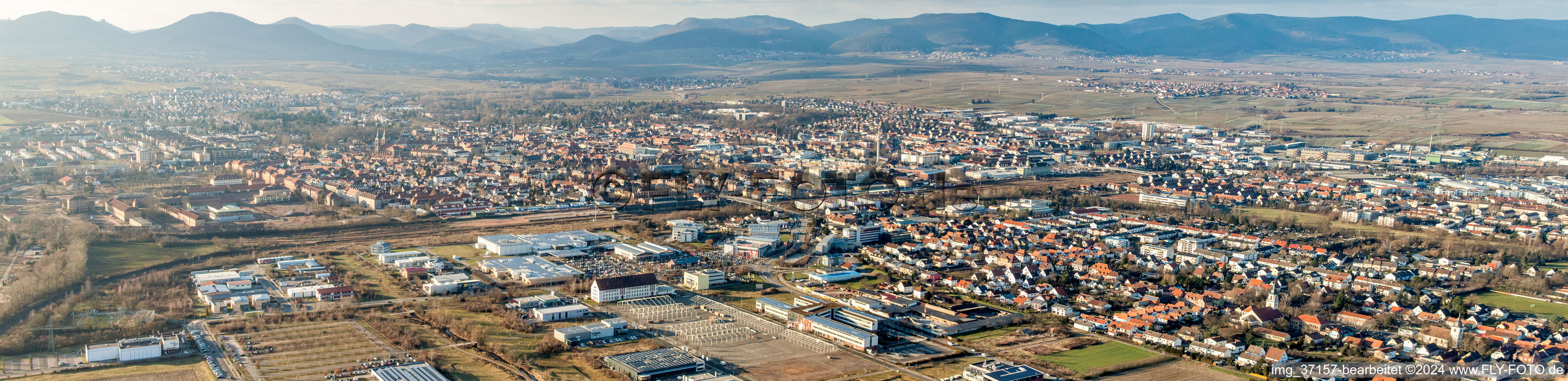 City area with outside districts and inner city area in Landau in der Pfalz in the state Rhineland-Palatinate, Germany