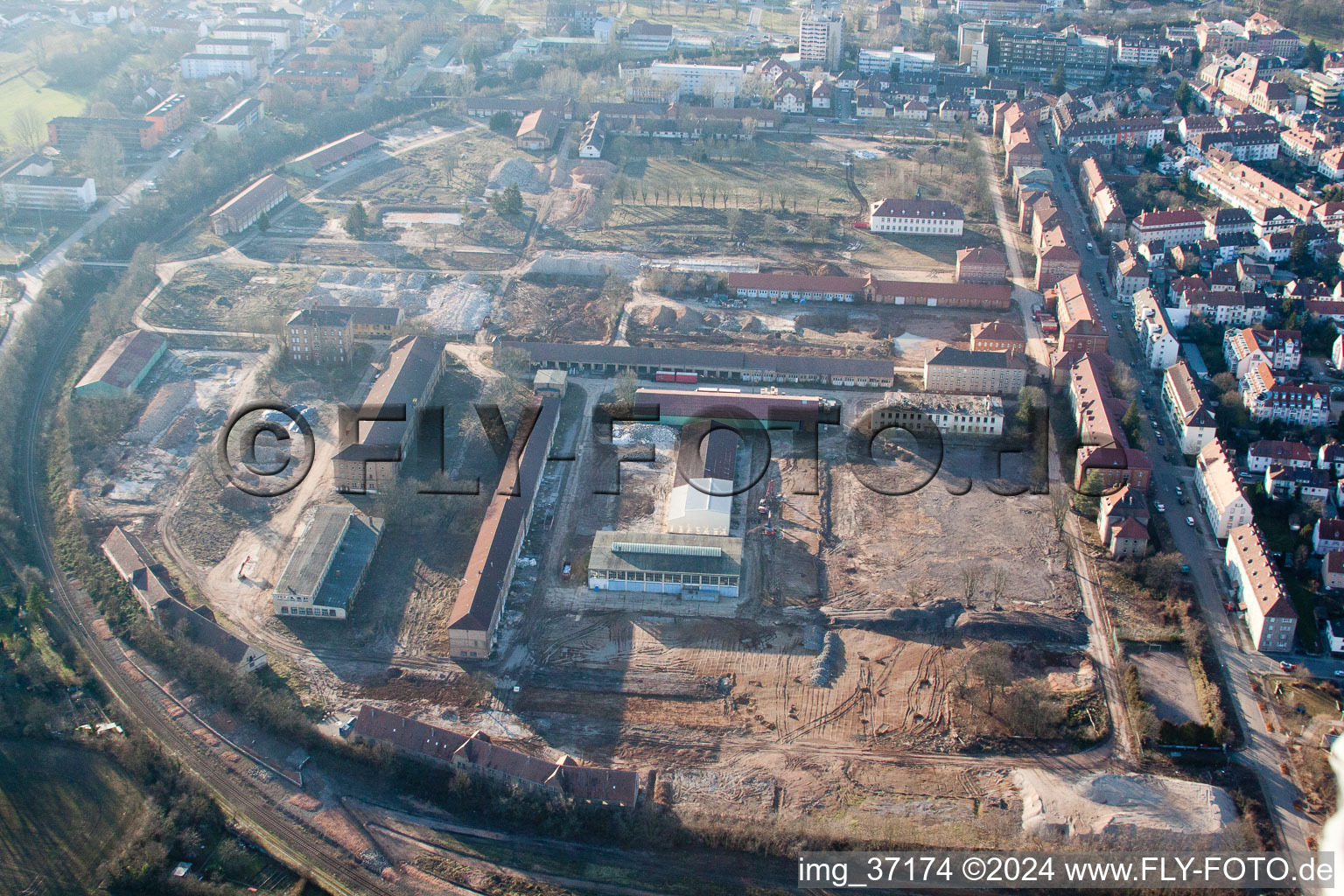 Landau in der Pfalz in the state Rhineland-Palatinate, Germany seen from above