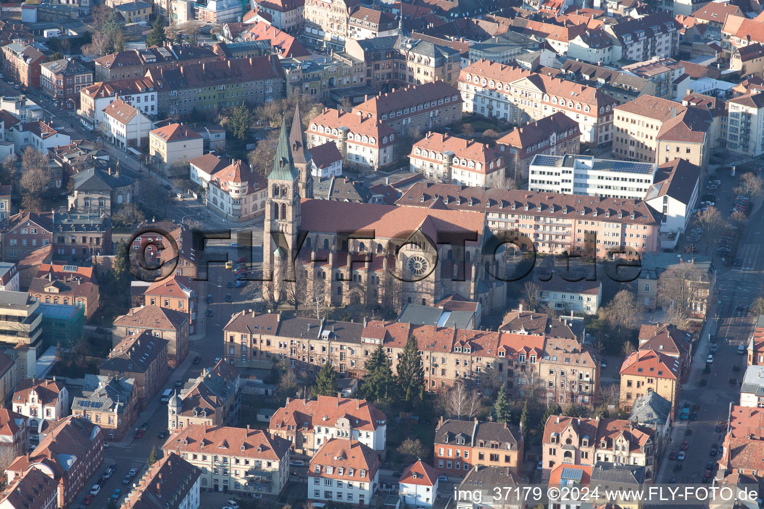 Landau in der Pfalz in the state Rhineland-Palatinate, Germany viewn from the air