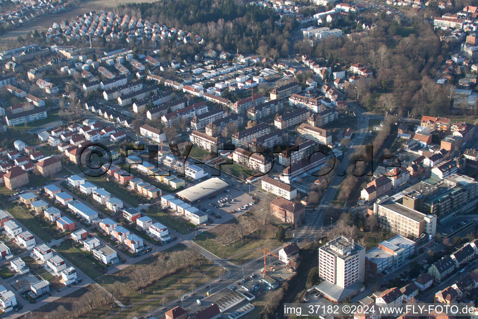 Drone image of Landau in der Pfalz in the state Rhineland-Palatinate, Germany