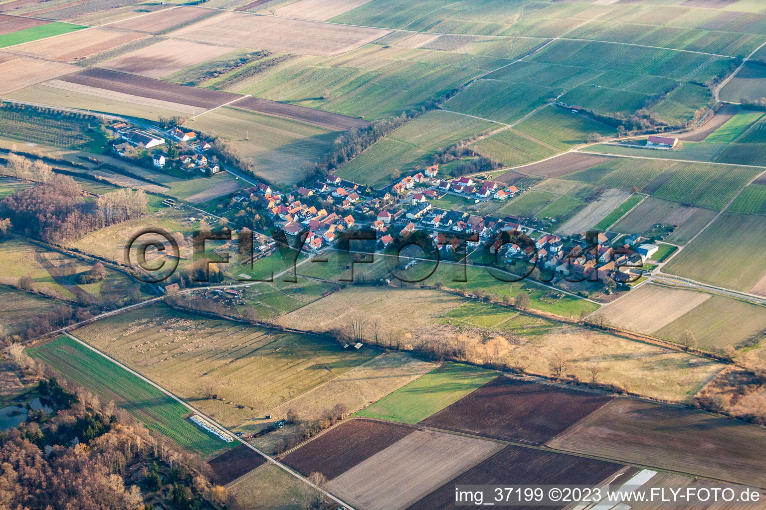 Bird's eye view of Hergersweiler in the state Rhineland-Palatinate, Germany