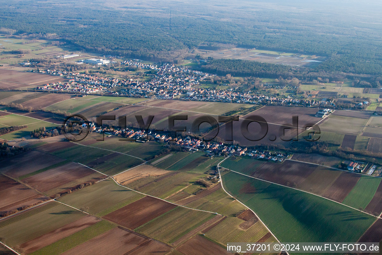 Vollmersweiler in the state Rhineland-Palatinate, Germany from above