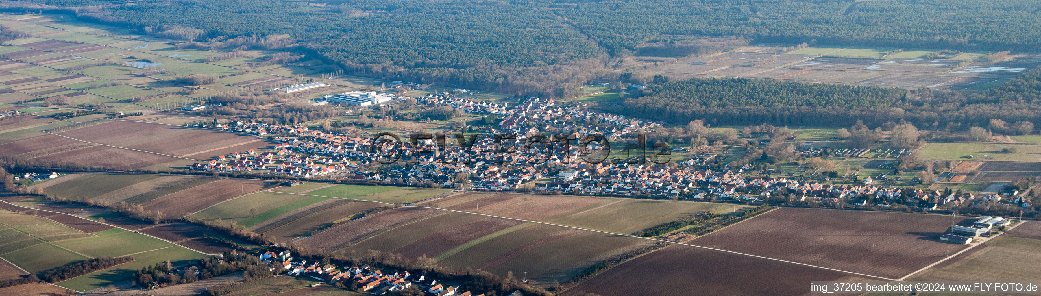 Panorama in the district Schaidt in Wörth am Rhein in the state Rhineland-Palatinate, Germany