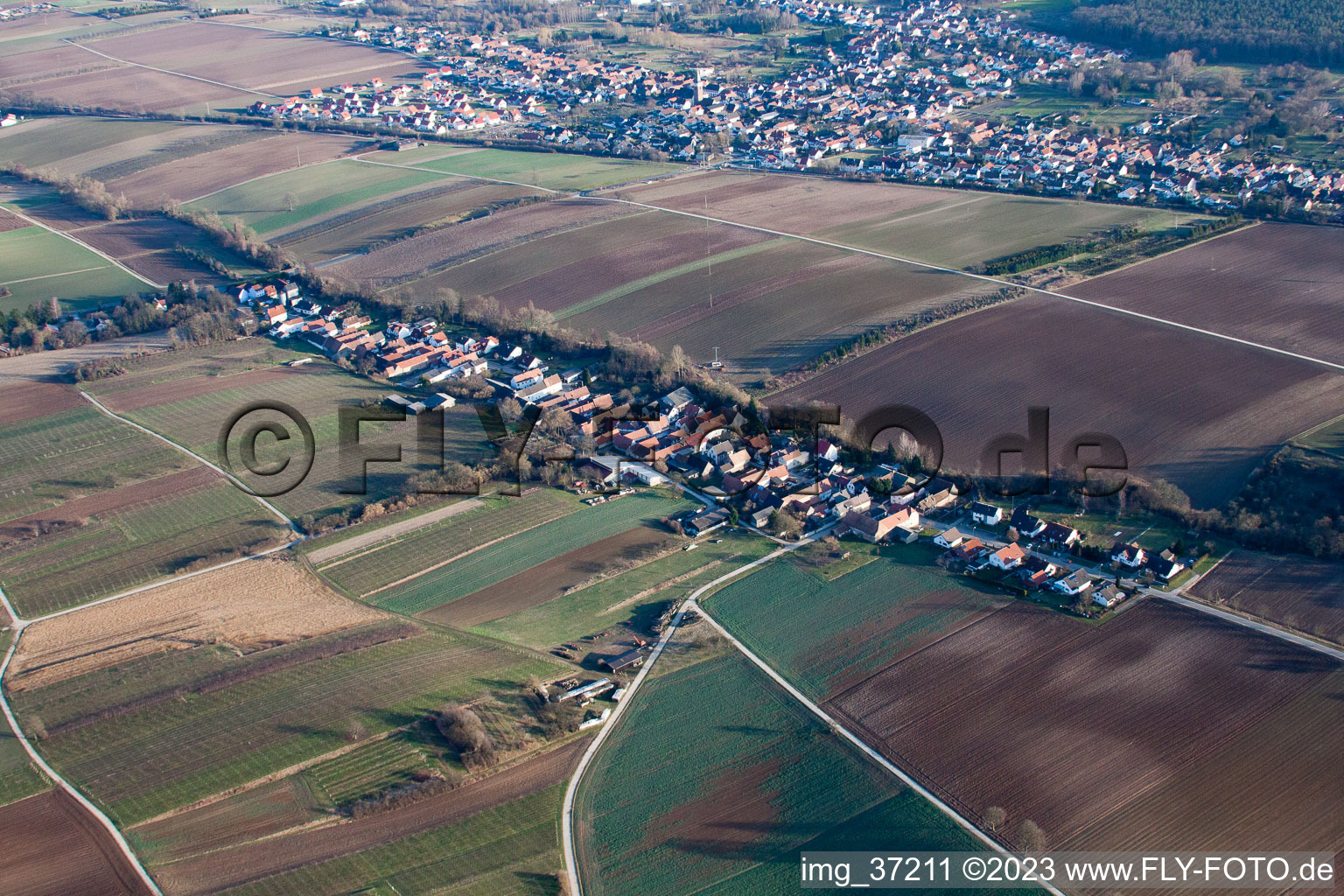 Vollmersweiler in the state Rhineland-Palatinate, Germany out of the air