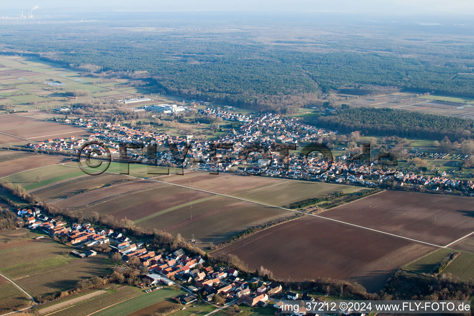 Vollmersweiler in the state Rhineland-Palatinate, Germany seen from above