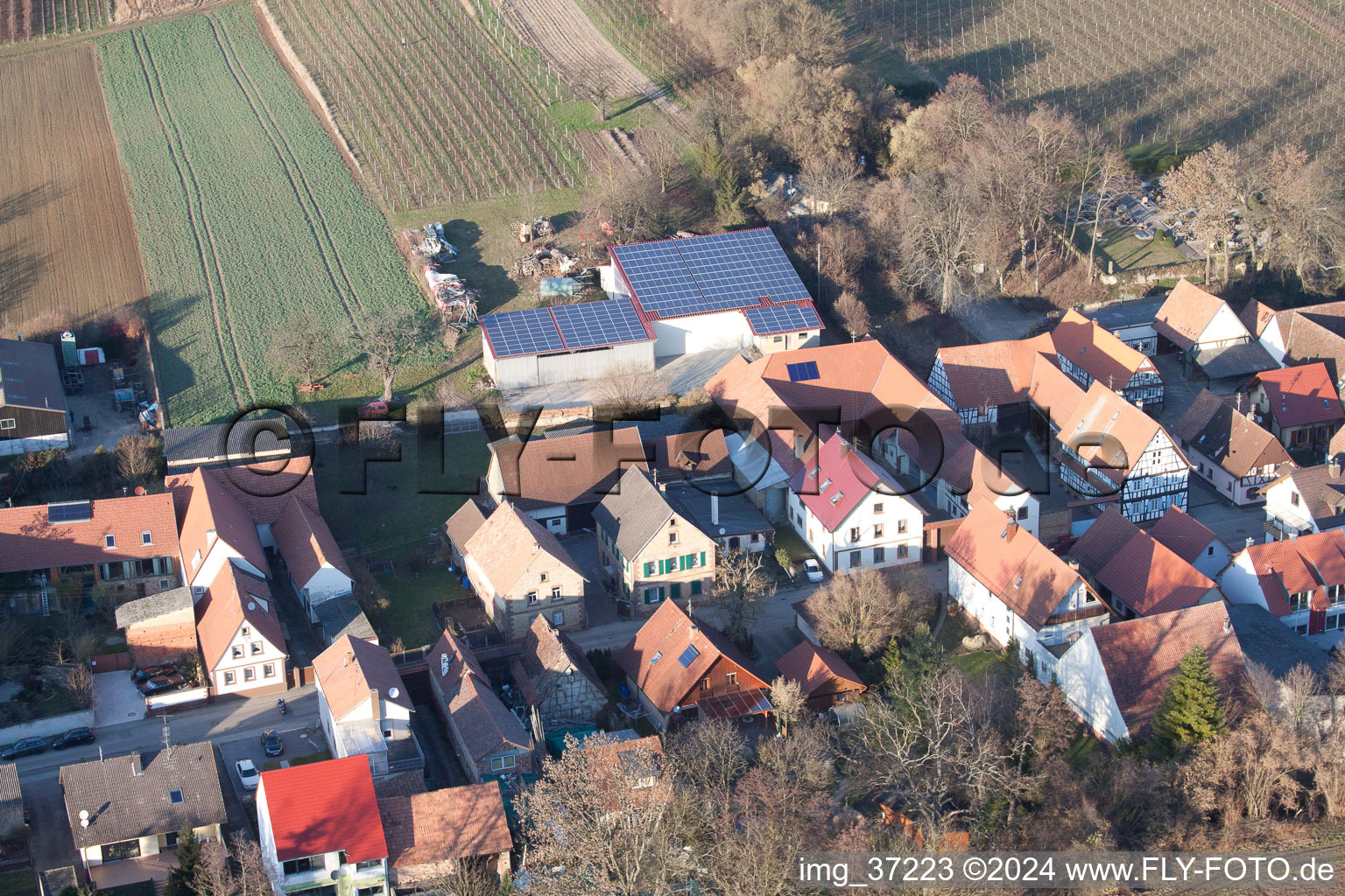 Drone recording of Vollmersweiler in the state Rhineland-Palatinate, Germany