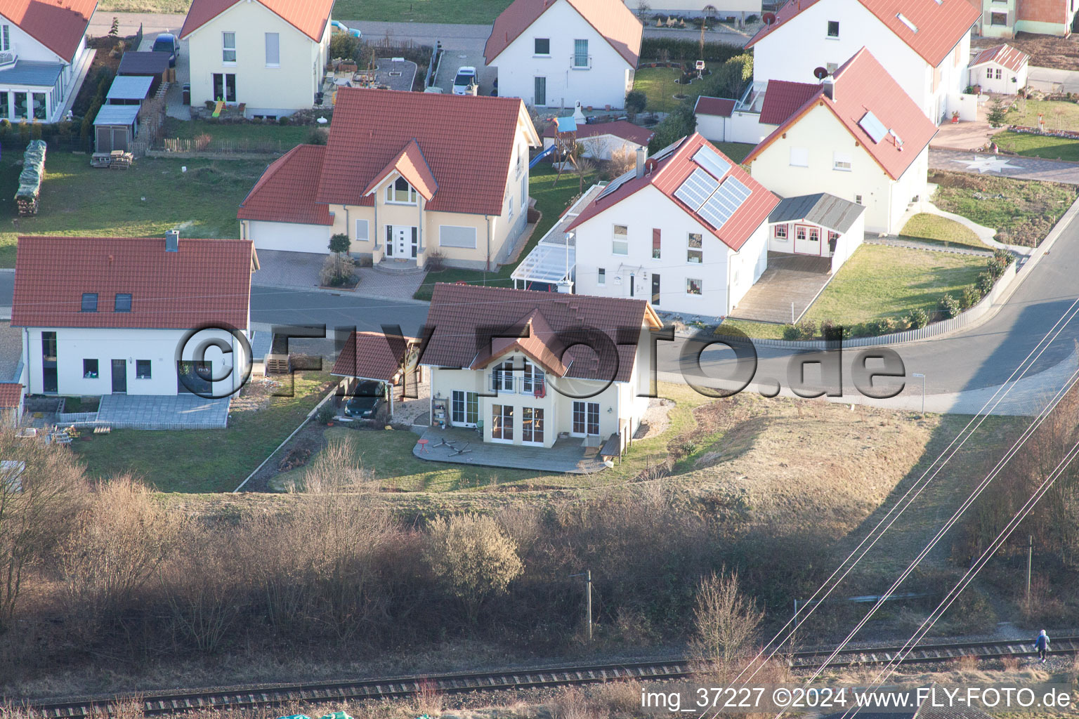 New development area NE in the district Schaidt in Wörth am Rhein in the state Rhineland-Palatinate, Germany from above