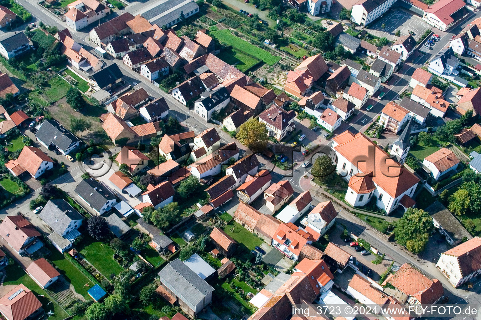 Drone recording of Hatzenbühl in the state Rhineland-Palatinate, Germany