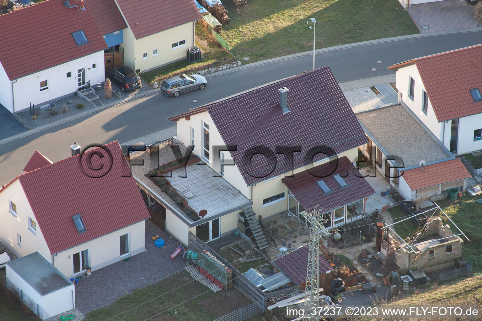 New development area NE in the district Schaidt in Wörth am Rhein in the state Rhineland-Palatinate, Germany from the drone perspective