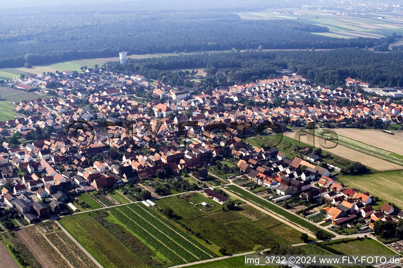 Aerial view of Hatzenbühl in the state Rhineland-Palatinate, Germany