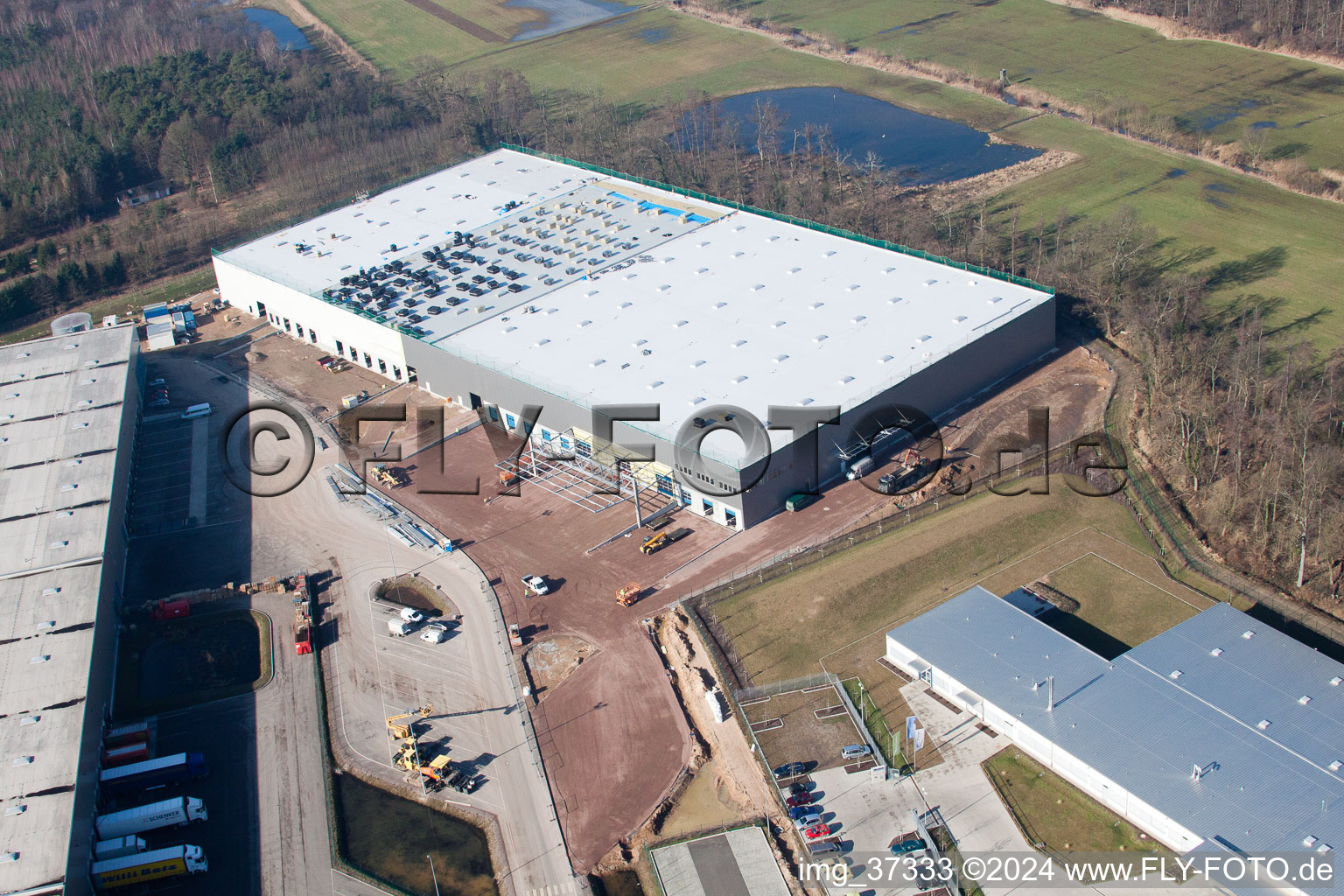 Horst industrial estate, 3rd construction phase Gazely in the district Minderslachen in Kandel in the state Rhineland-Palatinate, Germany out of the air