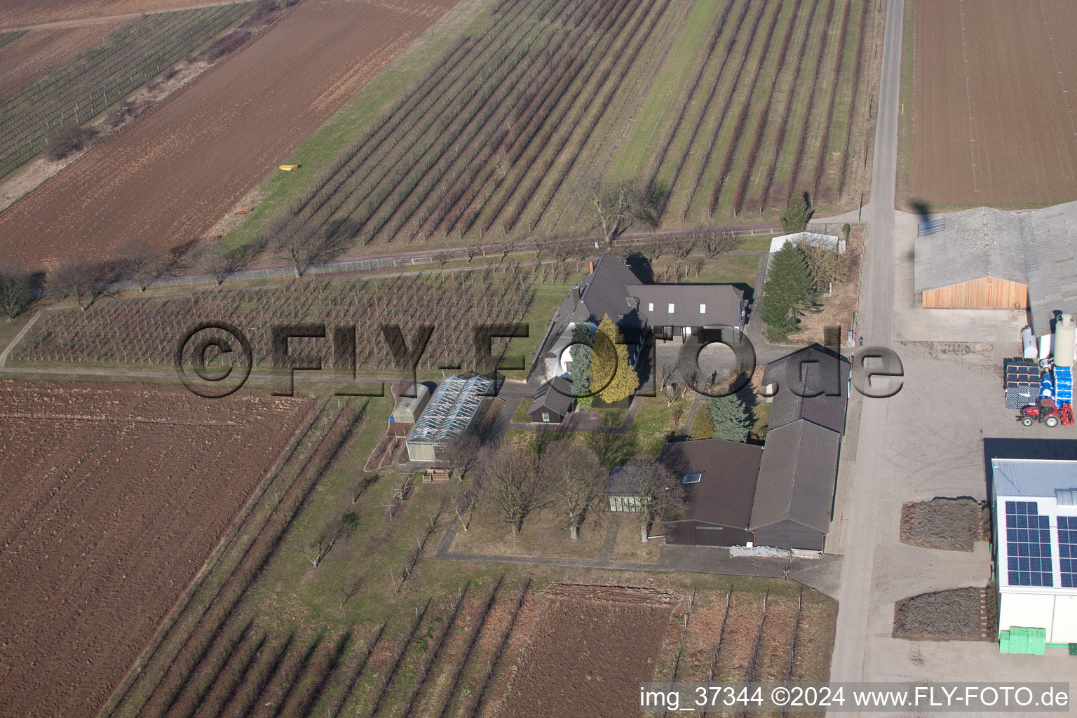 Oblique view of Farmer's Garden in Winden in the state Rhineland-Palatinate, Germany