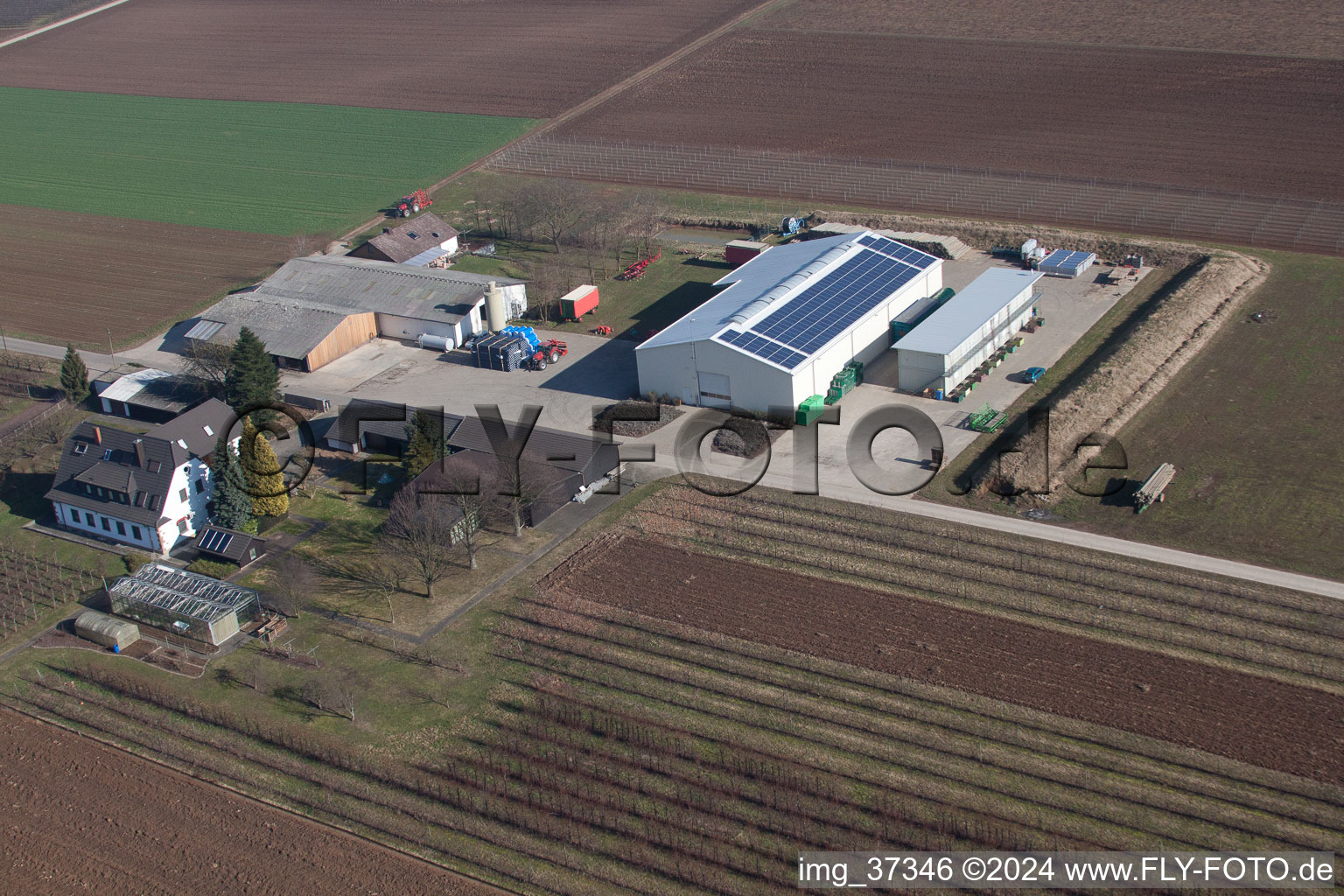 Farmer's Garden in Winden in the state Rhineland-Palatinate, Germany out of the air